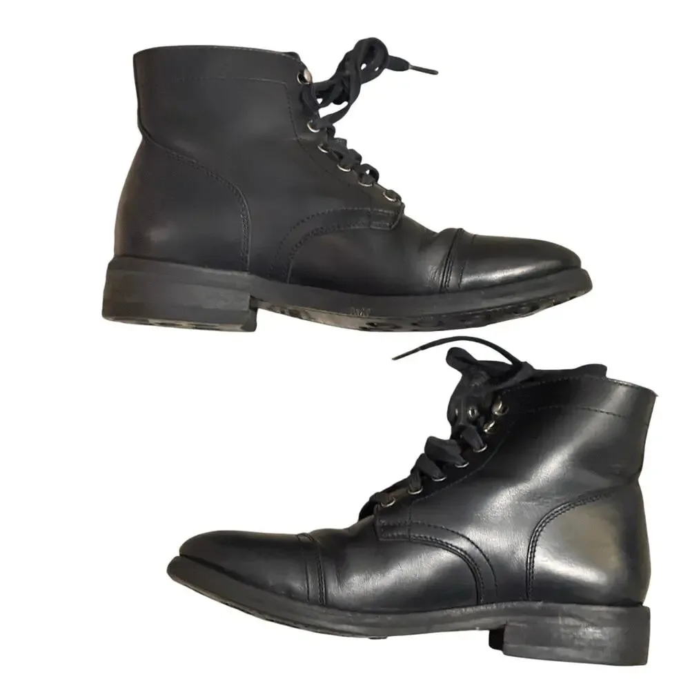 Thursday boots & Co. Cap Toe black men's leather Lace up boots - size 8